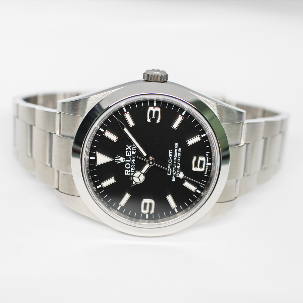 ロレックス エクスプローラーI 214270 ランダム ブラック 自動巻き メンズ 後期 保証書付き 2019年