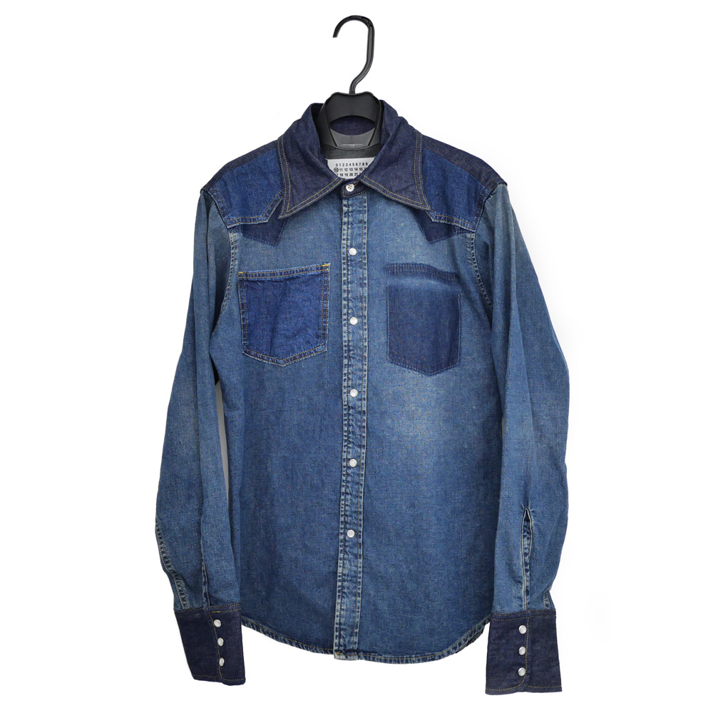 メゾンマルジェラ ウエスタン デニム ボタン シャツ サイズ38 S50DL0503