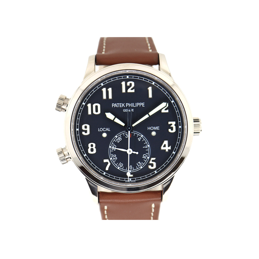 パテック フィリップ PATEK PHILIPPE カラトラバ トラベルタイム 5524G-001 750WG レザー 自動巻き