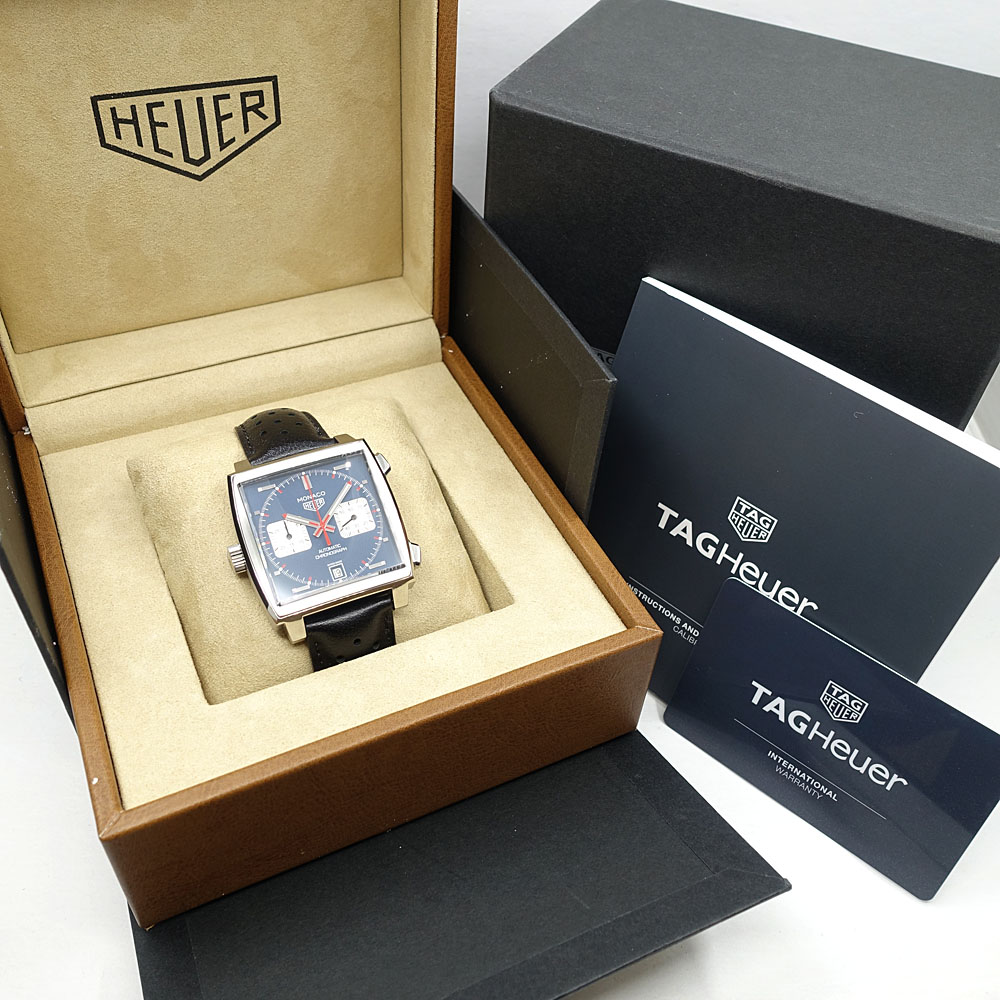 タグホイヤー TAG HEUER モナコ キャリバー11 SS レザー クロノグラフ 自動巻き CAW211P.FC6356