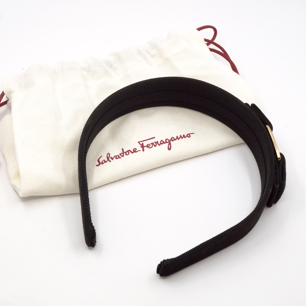 フェラガモ FERRAGAMO カチューシャ ヴァラ リボン ブラック