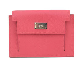 エルメス HERMES ケリーポケット コンパクト ローズアザレ ヴォーエプソン 財布 B刻印