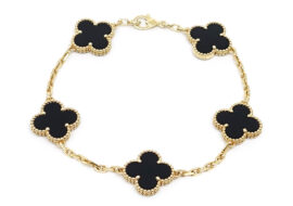 ヴァンクリーフ&アーペル VAN CLEEF&ARPELS ヴィンテージ アルハンブラ 5モチーフ ブレスレット 750YG オニキス VCARA41300