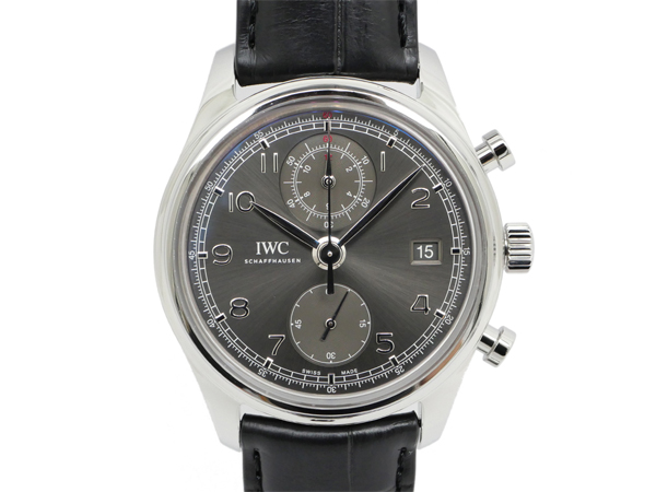 IWC ポルトギーゼ クロノグラフ クラシック IW390404 グレー SS/レザー 自動巻き