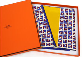 HERMES エルメス マキシツイリー Lettres et Pois シルク スカーフ