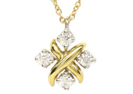 ティファニー ネックレス ペンダント ジャン シュランバージェ 750YG/Pt950 ダイヤモンド