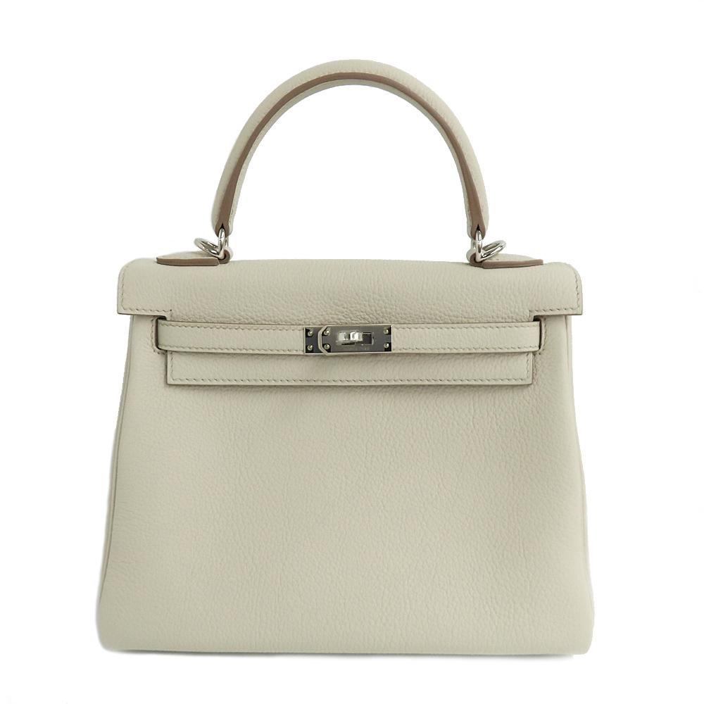 エルメス ケリー25 ベトン トゴ 内縫い シルバー金具 W刻印 ハンドバッグ ストラップ2本