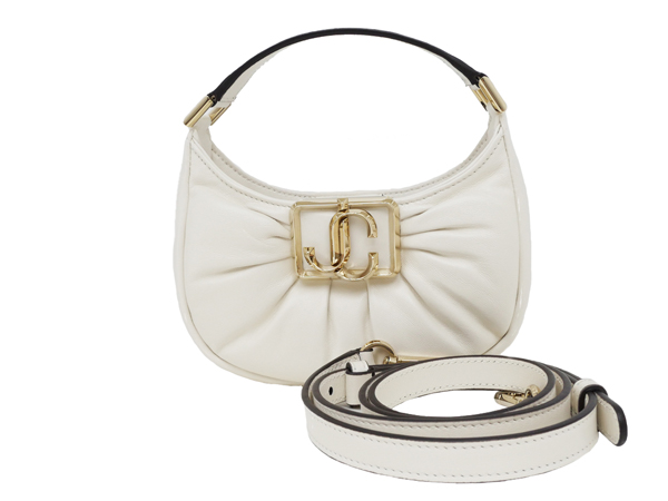 ジミーチュウ Edie Hobo Mini 2WAY ショルダーバッグ ハンド ホワイト