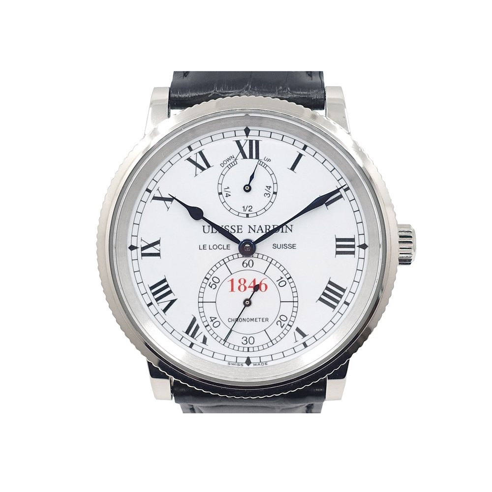 ユリスナルダン ULYSSE NARDIN マリーン クロノメーター 1846 150周年記念 世界限定250本 エナメル WG 自動巻き 260-22 社外ベルト