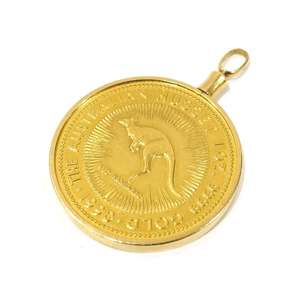 ペンダント トップ JEWELRY 1oz コイン ジュエリー カンガルー金貨 K18 K24