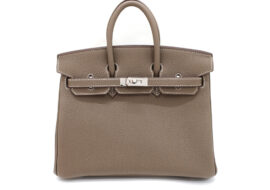 エルメス バーキン25 エトゥープ シルバー金具 K刻 トゴ ハンドバッグ レザー レディース