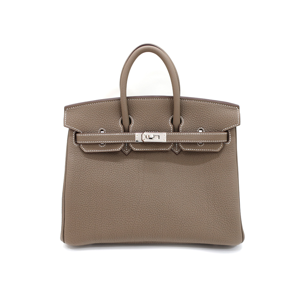 エルメス バーキン25 エトゥープ シルバー金具 K刻 トゴ ハンドバッグ レザー レディース