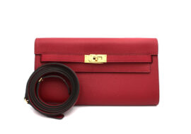 エルメス ケリートゥーゴー U刻印 長財布 ポーチ エプソン ボルドー系 ゴールド金具 2022年