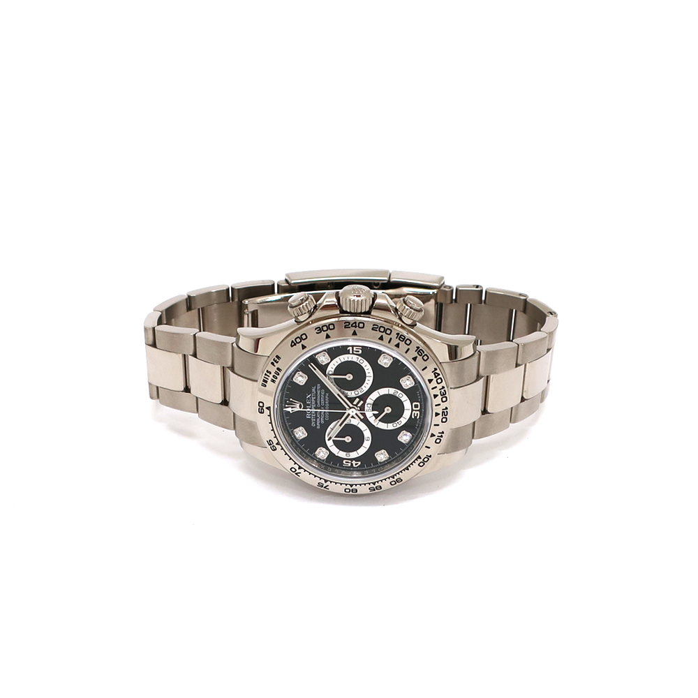 ロレックス コスモグラフデイトナ 116509G 8Pダイヤ 黒文字盤 時計 自動巻き メンズ ホワイトゴールド