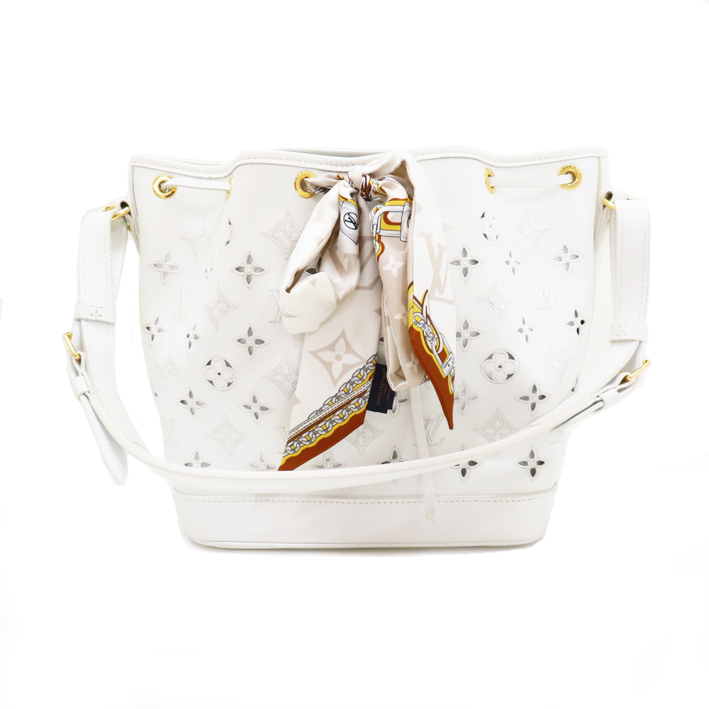 ルイヴィトン ノエPM ブロデリーアングレール ショルダーバッグ レザー ホワイト レディース