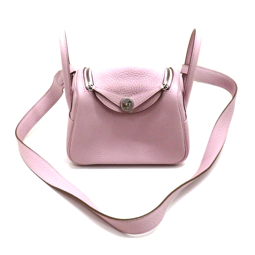 エルメス リンディミニ モーヴペール シルバー金具 B刻 トリヨンクレマンス ショルダーバッグ レディース