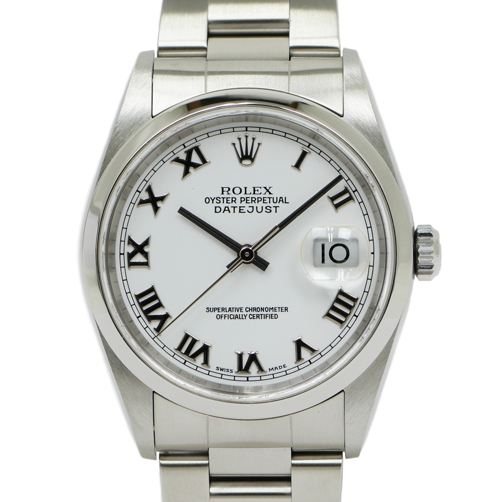 ロレックス デイトジャスト 16200 ホワイト ローマン