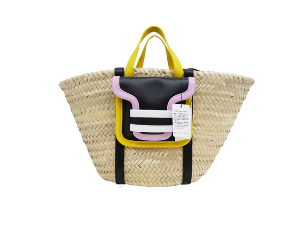 ピエールアルディ アルファミニバスケット 2WAY ハンドバッグ ラフィア