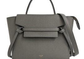 セリーヌ ベルトバッグ マイクロ グレー ゴールド金具 189153