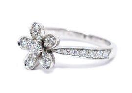 ヴァンクリーフ&アーペル VAN CLEEF&ARPELS ソクラテス 1フラワー ダイヤモンド リング 750WG VCARD23700