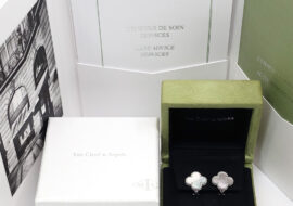 ヴァンクリーフ&アーペル VAN CLEEF&ARPELS ヴィンテージ アルハンブラ ピアス 750WG VCARF48600 マザーオブパール