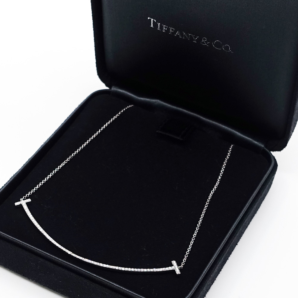 ティファニー TIFFANY Tスマイル ラージ ネックレス ダイヤモンド 750WG