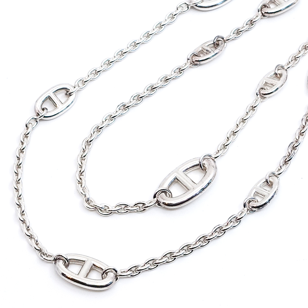 エルメス HERMES ファランドール 80 ロング ネックレス Ag925
