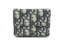 ディオール DIOR オブリーク ジャガード コンパクト ウォレット 三つ折り財布 20BBC110YSE_H05E