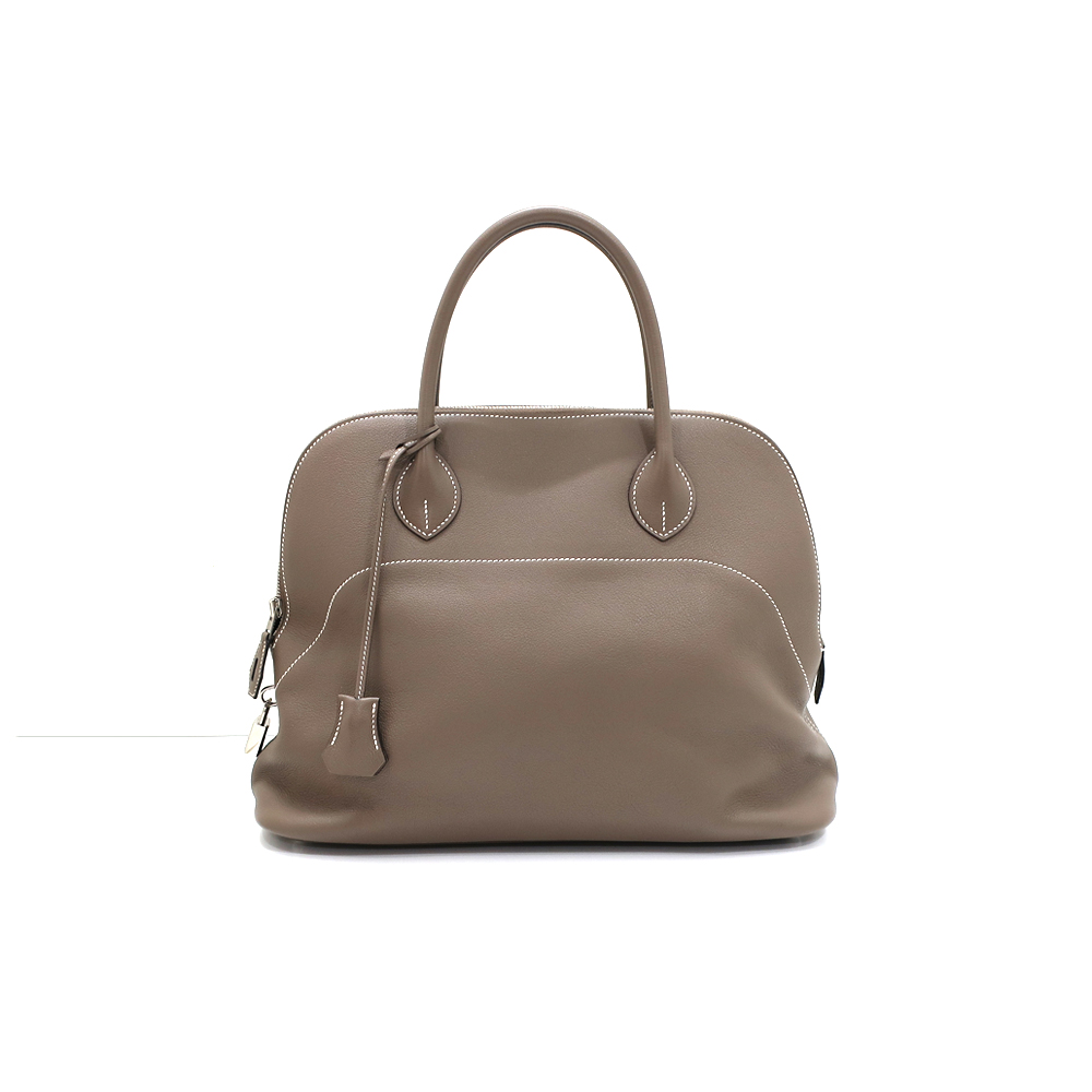 エルメス ボリードリラックス 35 ハンドバッグ ショルダー Ｔ刻 トリヨン エトゥープ SV金具