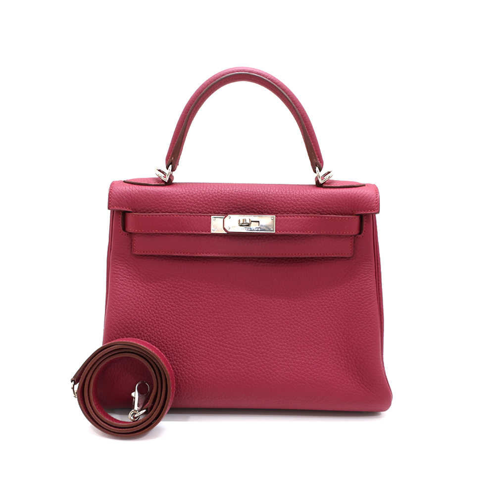 エルメス ケリー28 ハンドバッグ ショルダー □O刻 トリヨン パープル系 SV金具