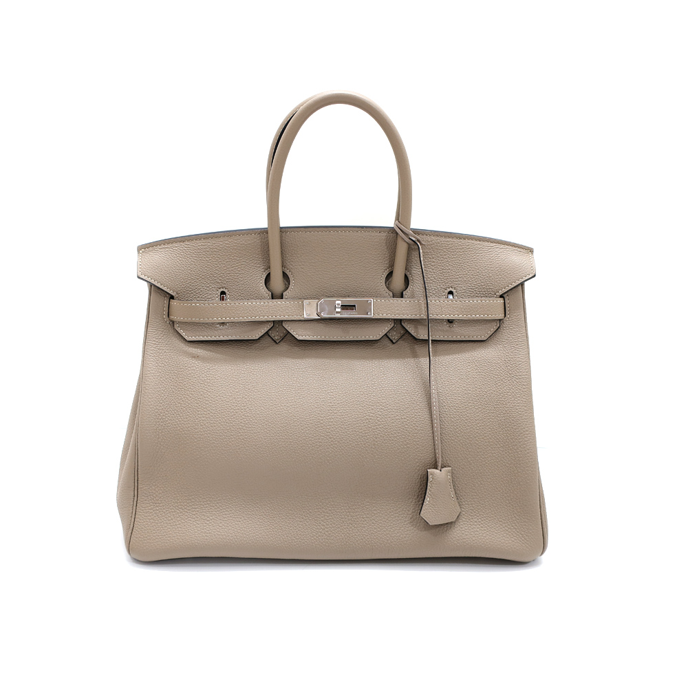 エルメス バーキン35 ハンドバッグ □N刻 トゴ トゥルティエールグレー SV金具