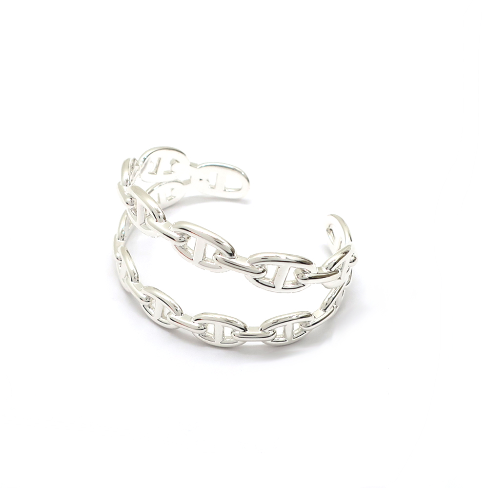 エルメス シェーヌダンクル アンシェネ ダブル ブレスレット ST シルバー AG925