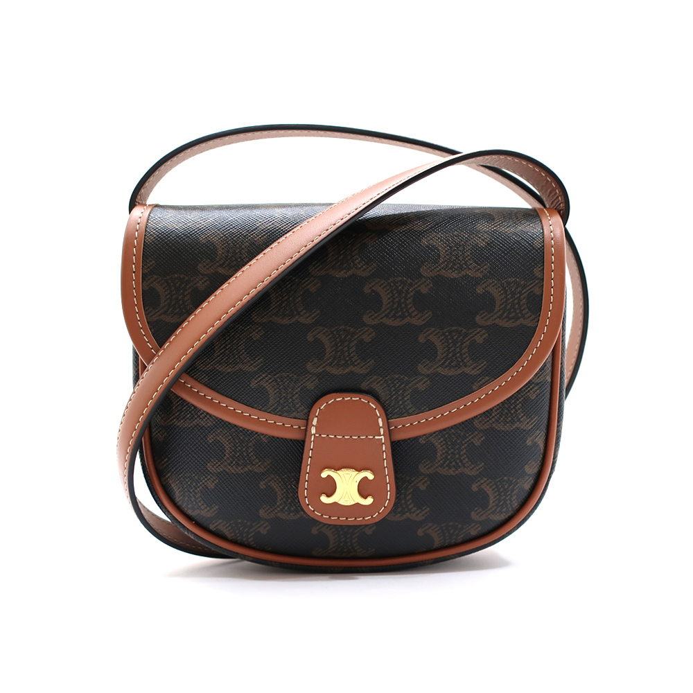 セリーヌ ミニブザス ショルダーバッグ トリオンフ ブラウン 196702BZJ.04LU レディース