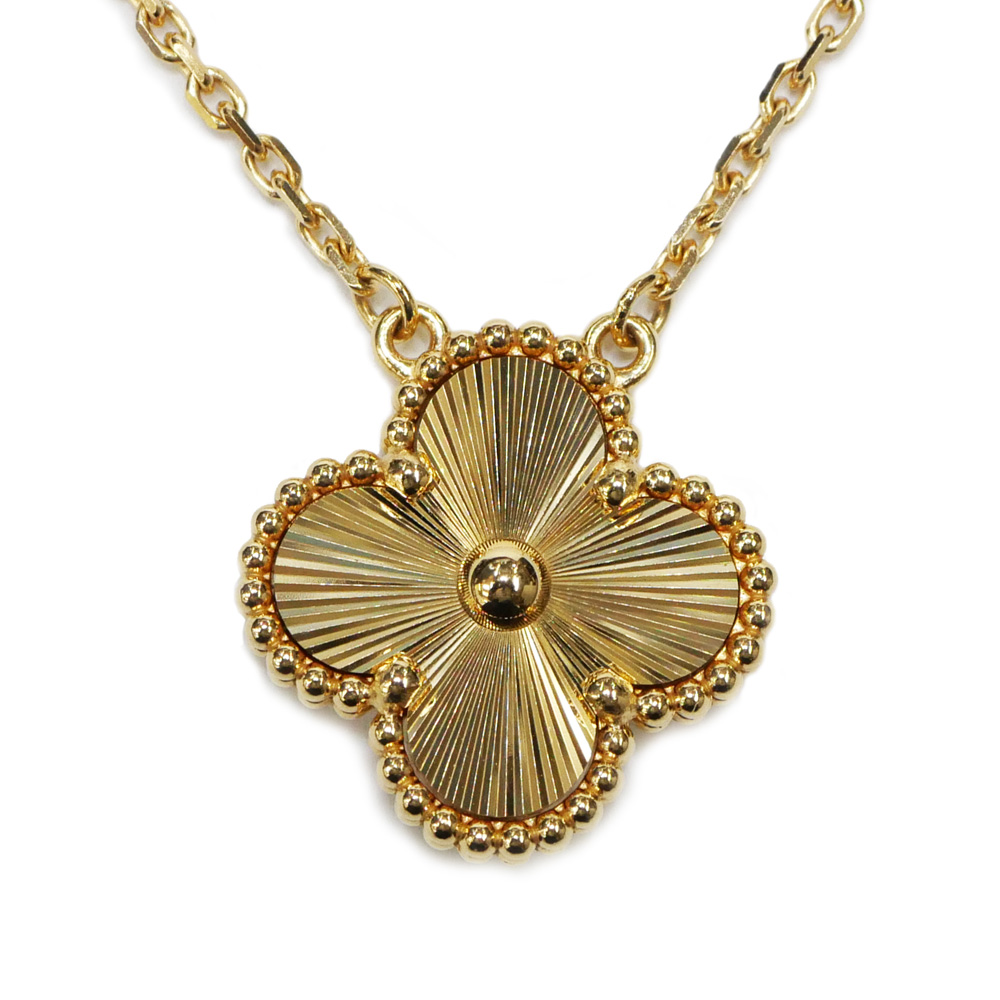 ヴァンクリーフ＆アーペル ヴィンテージアルハンブラ ギヨシェ ネックレス K18PG VCARP4KL00