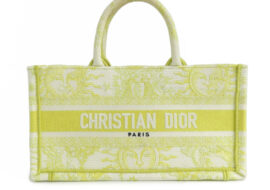 クリスチャンディオール ブックトート ミニ M1255ZECQ ハンドバッグ イエロー 刺しゅう キャンバス