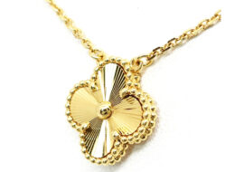 ヴァンクリーフ&アーペル VAN CLEEF&ARPELS ヴィンテージ アルハンブラ ネックレス ギヨシェ 750YG VCARP4KL00