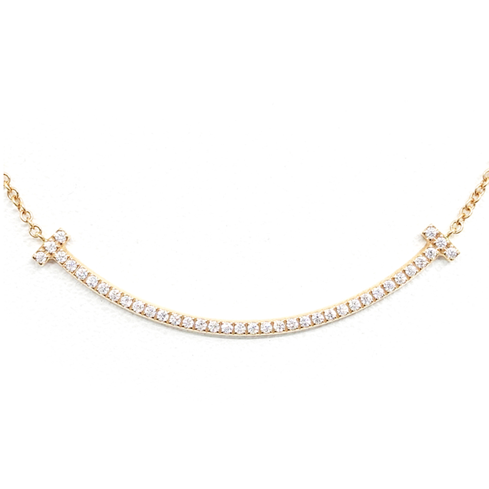 ティファニー TIFFANY Tスマイル ダイヤモンド ネックレス スモール 750PG