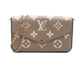 ルイヴィトン ポシェットフェリシー モノグラムアンプラント M69977 ベージュ レディース