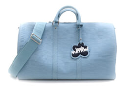 ルイヴィトン キーポルバンドリエール50 エピ ライトブルー M24949 RFID メンズ ショルダーバッグ ハンドバッグ