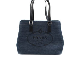 プラダ デニムトート ショルダーバッグ ハンドバッグ ブルー 1BG356 レディース
