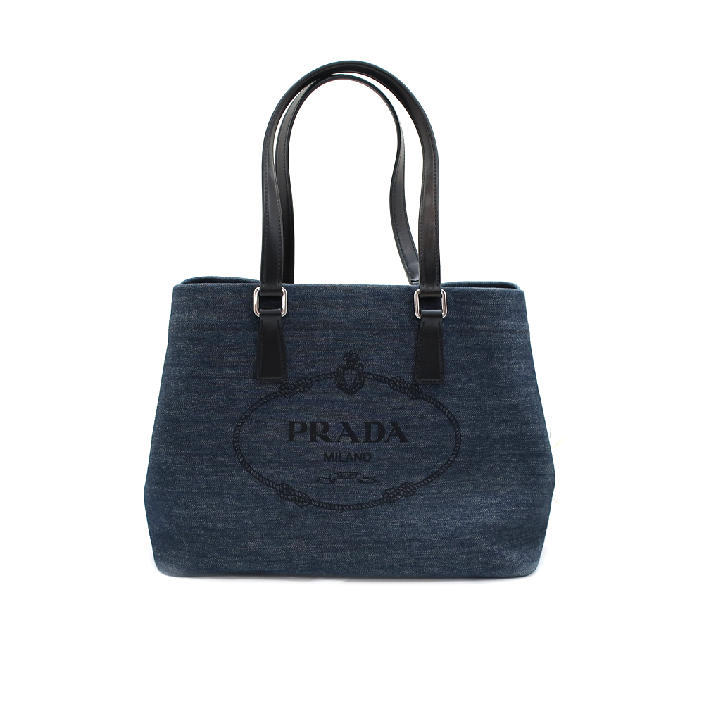 プラダ デニムトート ショルダーバッグ ハンドバッグ ブルー 1BG356 レディース