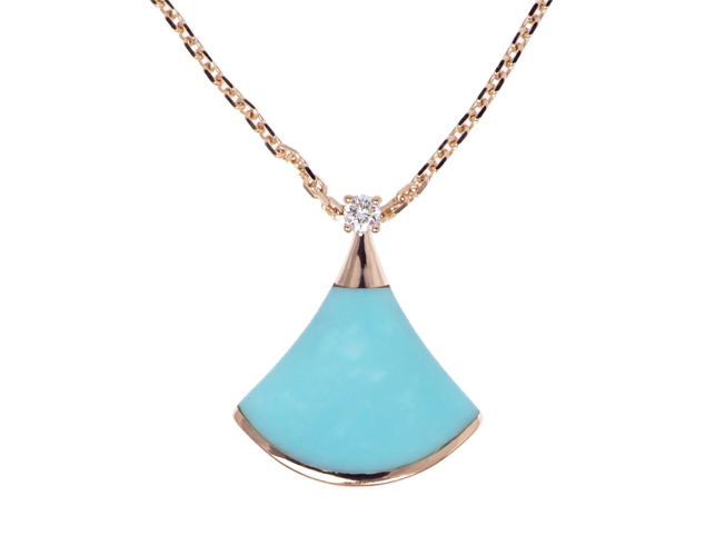 BVLGARI ブルガリ ディーヴァ ドリーム ネックレス 750PG ターコイズ ダイヤ