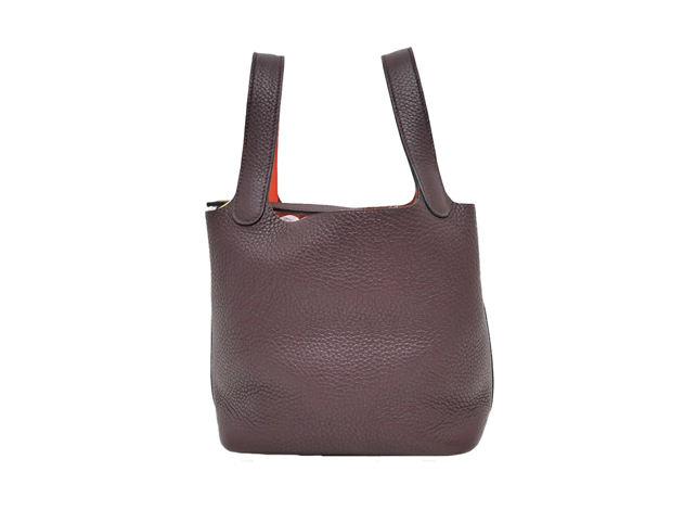 HERMES エルメス ピコタンロックPM 18 エクラ プルーン オレンジポピー トリヨンクレマンス スイフト ゴールド金具 X刻印