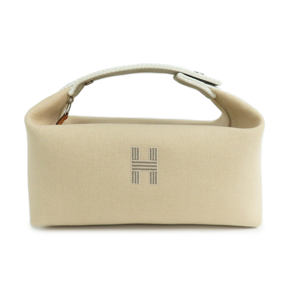 エルメス ブリッドアブラックPM ナチュラル シルバー金具 コットンキャンバス