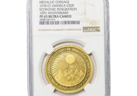 中央アメリカ 50ペソ金貨 1970年 プルーフ スラブ入り NGC社 PF65UC K21.6 コイン 20.0ｇ