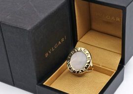 ブルガリ BVLGARI ブルガリブルガリ マザーオブパール 750YG ビッグ リング