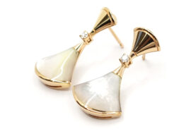 ブルガリ BVLGARI ディーヴァ ドリーム ピアス 750PG ホワイトシェル ダイヤモンド 350740