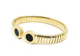 ブルガリ BVLGARI トゥボガス ブレスレット バングル オニキス 750YG