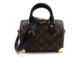 ルイヴィトン スピーディ トランク 20 モノグラム M13146 RFID ブラウン ブラック ゴールド金具 レディース