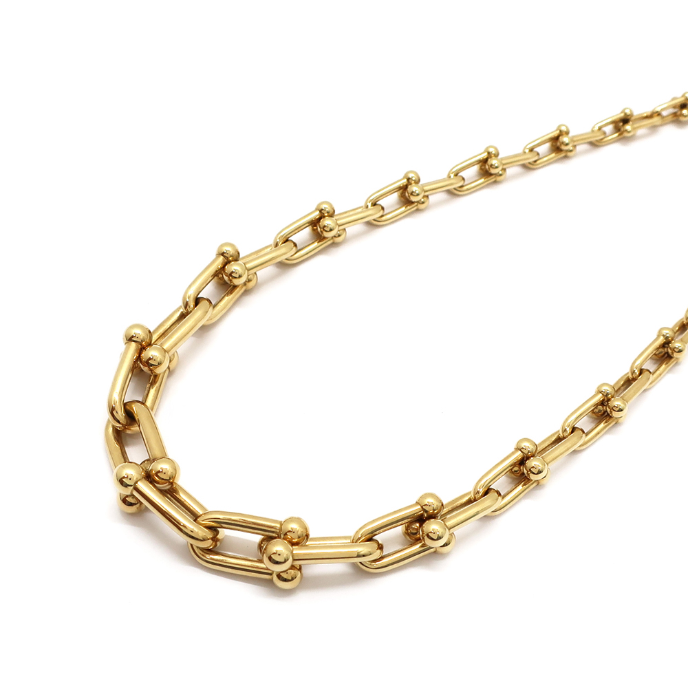 ティファニー ハードウェア K18YG グラジュエイテッド リンク ネックレス イエローゴールド 750YG メンズ レディース ジュエリー